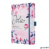 Jegyzetfüzet, exkluzív, 135x203 mm, vonalas, 87 lap, keményfedeles, SIGEL "Jolie", Loose Florals Olive