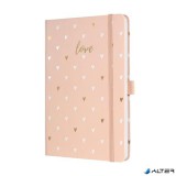 Jegyzetfüzet, exkluzív, 135x203 mm, vonalas, 87 lap, keményfedeles, SIGEL "Jolie", Rose Love