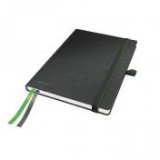 Jegyzetfüzet, exkluzív, A5, kockás, 80 lap, keményfedeles, LEITZ "Complete", fekete