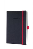 Jegyzetfüzet, exkluzív, a5, vonalas, 97 lap, keményfedeles, sigel "conceptum red edition", fekete-piros co663