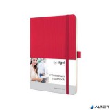 Jegyzetfüzet, exkluzív, A5, vonalas, 97 lap, puhafedeles, SIGEL "Conceptum", piros