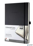 Jegyzetfüzet, exkluzív, A6, kockás, 97 lap, keményfedeles, SIGEL "Conceptum", fekete