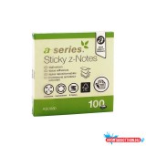 Jegyzettömb öntapadó, 75x75mm, 100lap, 'Z' A-Series, sárga