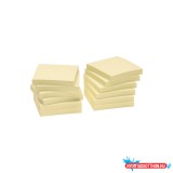 Jegyzettömb öntapadó, 75x75mm, 12x100lap, újrahasznosított 5654-11 Info Notes, sárga