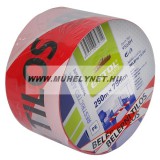 Jelölő szalag piros-fehér 75 mm x 250 m belépni tilos felirattal