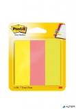 Jelölőcímke, papír, 3x100 lap, 25x76 mm, 3M POSTIT, vegyes neon színek