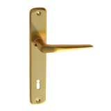 JKH Ajtókilincs 410 + ajtócím 90mm normál kulcslyukas F3 eloxált