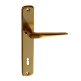 JKH Ajtókilincs 410 + ajtócím 90mm normál kulcslyukas F4 eloxált