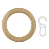 JKH Függönykarika fa d=35/53 kampóval natúr (10 db)
