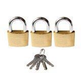 JKH Rézlakat 30mm  (erős) 3db azonos zárlatú  5 kulcs