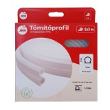 JKH Tömítőprofil öntapadós TPE "D"  6 m áttetsző (1-7 mm)