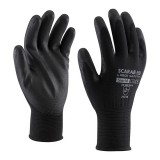 JKH Védőkesztyű mártott PU fekete  (9)