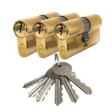 JKH Zárbetét 30/30mm 3db azonos zárlatú 6 kulcs réz