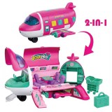 JM 2 az 1-ben baba utasszállító repülőgép összecsukható kiegészítők rózsaszín