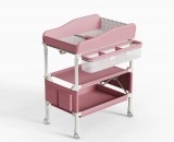 JM Fém Összecsukható Pelenkázó asztal rózsaszín állítható magasságú és 360 fokos irány