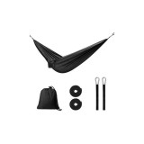 JM Hordozható kemping függőágy, 260 cm, 120 kg, fekete