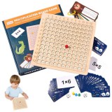 JM Készségfejlesztő Fa Játék Iskolásoknak – Szorzótábla Oktató Társasjáték Rengeteg Színes Kiegészítővel