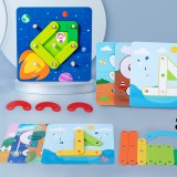 JM Montessori Kreatív Geotábla Puzzle Fejlesztő Játék