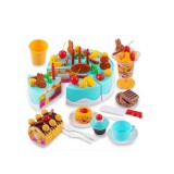 JM Szeletelhető Kék Születésnapi Torta 75db Szett