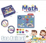 JM Tengeri Állatok Montessori Matematikai Számolni Feladatkártyával Oktatási Játék 88darabos
