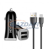 JOYROOM 21983 2xUSB Autós Töltőfej+USB Type-C Adatkábel