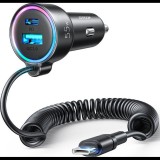 Joyroom 3in1 USB-C autós gyors töltő adatkábel, 1,5m, 55W, fekete (6941237172860)