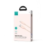 JOYROOM adatkábel (USB - Type-C, 100W, gyorstöltő, 100cm, cipőfüző) RÓZSASZÍN (SA34-AC6 PINK)