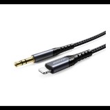 JOYROOM audió kábel (3.5mm jack - lightning 8pin, 100cm, AUX) FEKETE (SY-A02) (SY-A02) - Adatkábel