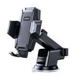 Joyroom autós tartó (műszerfalra, szélvédőre, tapadókorongos, automata, állítható kar, 4.5-6.5" méret) fekete