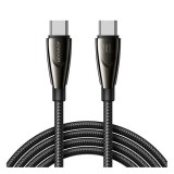 Joyroom pioneer adatkábel (type-c - type-c, 240w, 120cm, gyorstöltő, cipőfüző) fekete