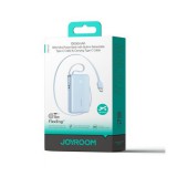 Joyroom Power Bank with Digital Display, C+U+U, PD 35W, 10000 mAh with Built-in Retractable 2x Type-C Lanyard cable (0.7m) Blue (JR-PR2L)