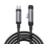 JOYROOM S-A56 ENJOYX SERIES adatkábel (Type-C - Type-C, 60W, gyorstöltő, 120cm, 90 fokos, cipőfűző) FEKETE