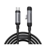 Joyroom s-a56 enjoyx series adatkábel (type-c - type-c, 60w, gyorstöltő, 90 fokos, cipőfűző, 120cm) fekete