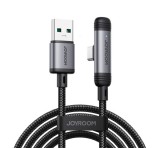 JOYROOM S-A56 ENJOYX SERIES adatkábel (USB - Type-C, 3A, gyorstöltő, 120cm, 90 fokos, cipőfűző) FEKETE