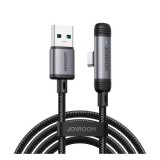 Joyroom s-a56 enjoyx series adatkábel (usb - type-c, 3a, gyorstöltő, 90 fokos, cipőfűző, 120cm) fekete