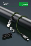 Joyroom S-M408 3A Micro USB 1.2M Mágneses Adatkábel - Zöld