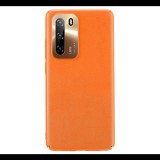JOYROOM STAR LORD műanyag telefonvédő (ultravékony, fém kameravédő keret, bőr hatású bevonat) NARANCS [Huawei P40] (JR-BP707_O)