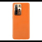 JOYROOM STAR LORD műanyag telefonvédő (ultravékony, fém kameravédő keret, bőr hatású bevonat) NARANCS [Huawei P40 Pro 5G] (JR-BP708_O)