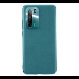 JOYROOM STAR LORD műanyag telefonvédő (ultravékony, fém kameravédő keret, bőr hatású bevonat) ZÖLD [Huawei P40] (JR-BP707_G) - Telefontok
