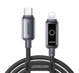 JOYROOM STARFLIGHT adatkábel (Type-C - lightning, 30W, PD gyorstöltő, LED jelzés, 120cm) FEKETE Apple IPAD, IPAD 2, IPAD (3rd Generation)