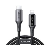 JOYROOM STARFLIGHT adatkábel (USB - lightning, 30W, PD gyorstöltő, LED jelzés, 120cm) FEKETE Apple IPAD, IPAD 2, IPAD (3rd Generation)