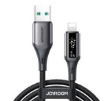 JOYROOM STARTALK adatkábel (USB - lightning, 3A, PD gyorstöltő, LED jelzés, 120cm) FEKETE