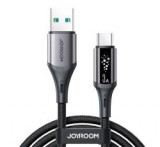JOYROOM STARTALK adatkábel (USB - Type-C, 3A, PD gyorstöltő, LED jelzés, 120cm) FEKETE