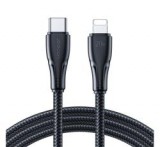JOYROOM SURPASS adatkábel (Type-C - lightning, 20W, gyorstöltő, törésgátló, 120cm) FEKETE
