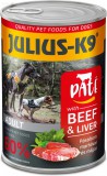 Julius-K9 JULIUS K-9 400 g konzerv kutyáknak Beef&Liver