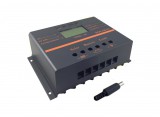 JVS 12V 24V 60A PWM töltésszabályzó napelem rendszerhez, automata vezérlés, feszültség felismerés LCD kijelző