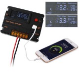 JVS Extra tudású 10A napelem töltésszabályzó Bemenet max 55V kimenet 12V + 5V USB aljzat, LCD kijelző