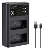 K&F Concept hordozható dupla LC-E17 akkumulátor töltő, USB-C, 2db LP-E17 akkumulátorhoz KF-28-0008