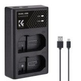 K&F Concept hordozható dupla MH-25 akkumulátor töltő, USB-C, 2db EN-EL15 akkumulátorhoz (KF-28-0006)