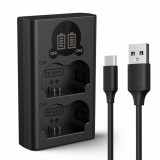 K&F Concept hordozható dupla NP-W235 akkumulátor töltő, LCD, USB-C, 2db NP-W235 akkumulátorhoz KF-28-0019V1